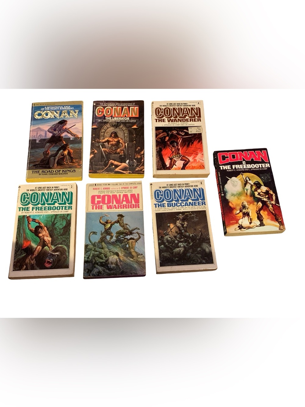 Vintage Conan the Barbarian Paperback Lot of 7 Robert Jordan Howard 1970s
